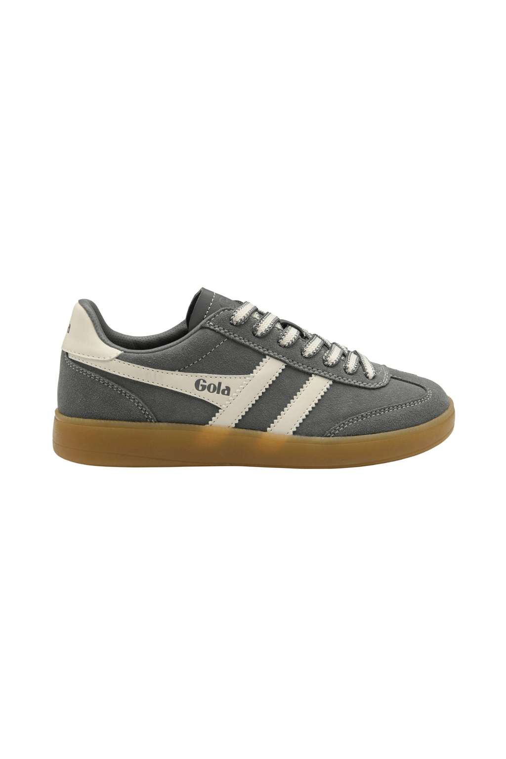Gola Viper '78 low-top sneakers, dark gray with off-white stripe and gum sole