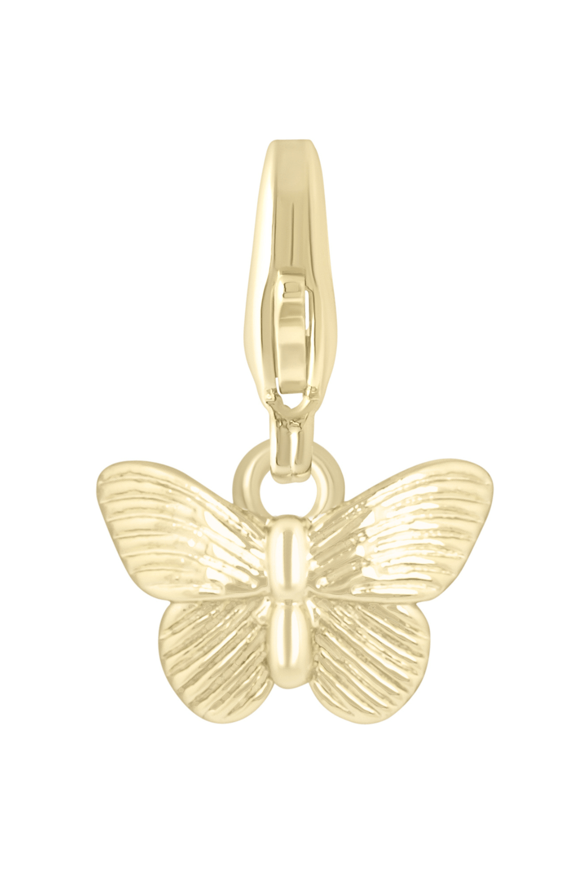 Gold-tone butterfly charm with loop clasp