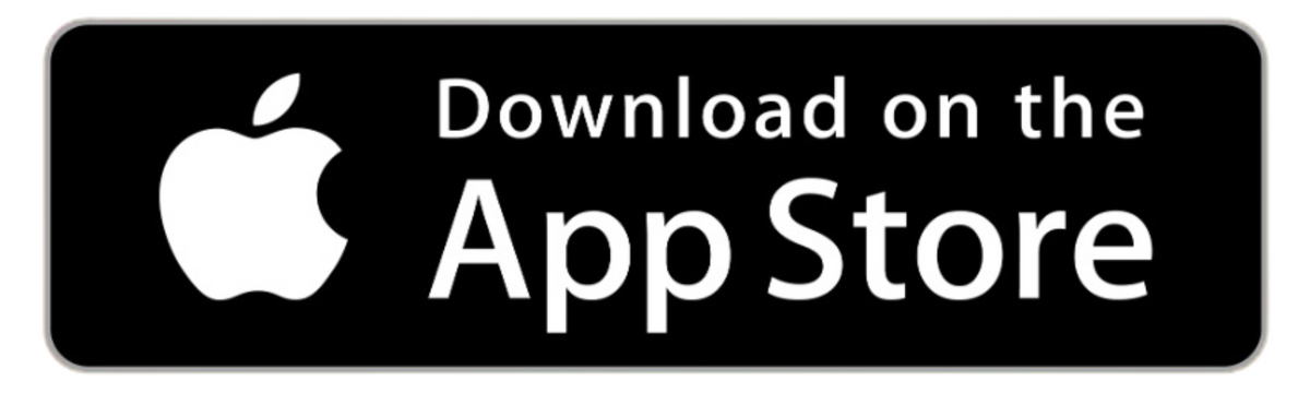 Black rectangular badge with white Apple logo and text 'Download on the App Store' on a black background