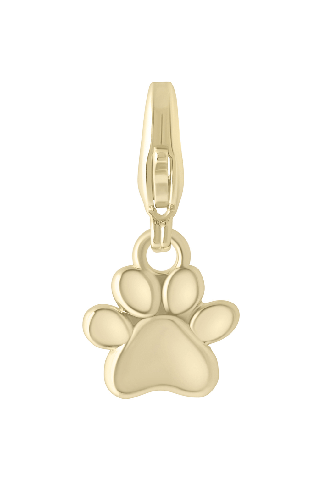 Gold-tone paw print charm with loop clasp