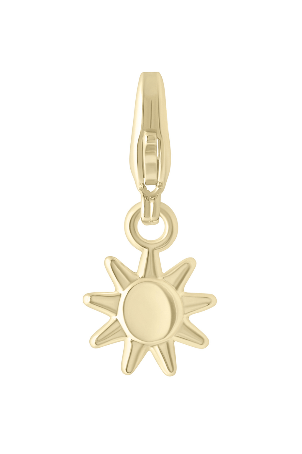 Gold-tone sun charm with loop clasp
