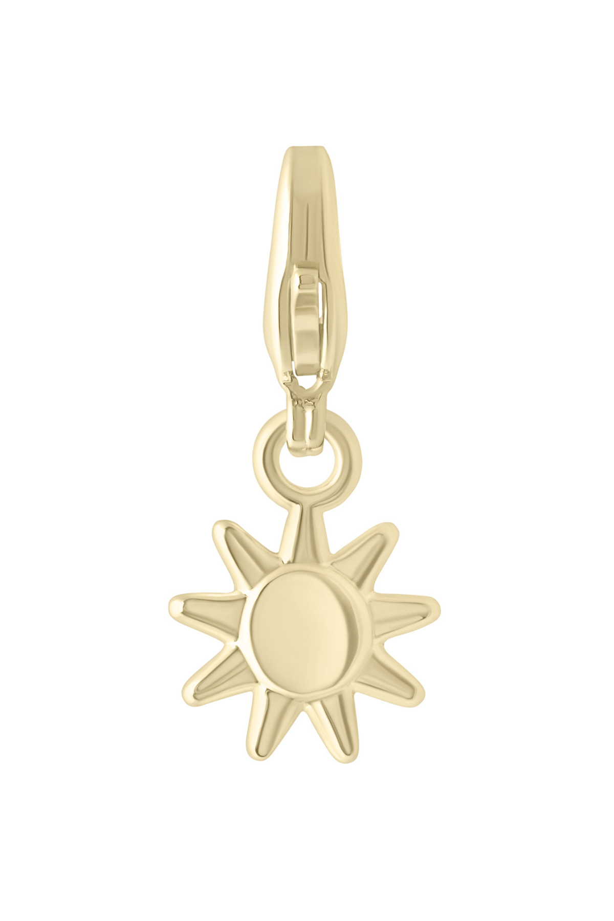 Gold-tone sun charm with loop clasp