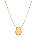 Gold chain necklace with smooth teardrop pendant
