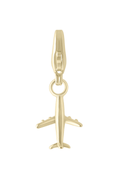 Gold-tone airplane charm with loop clasp