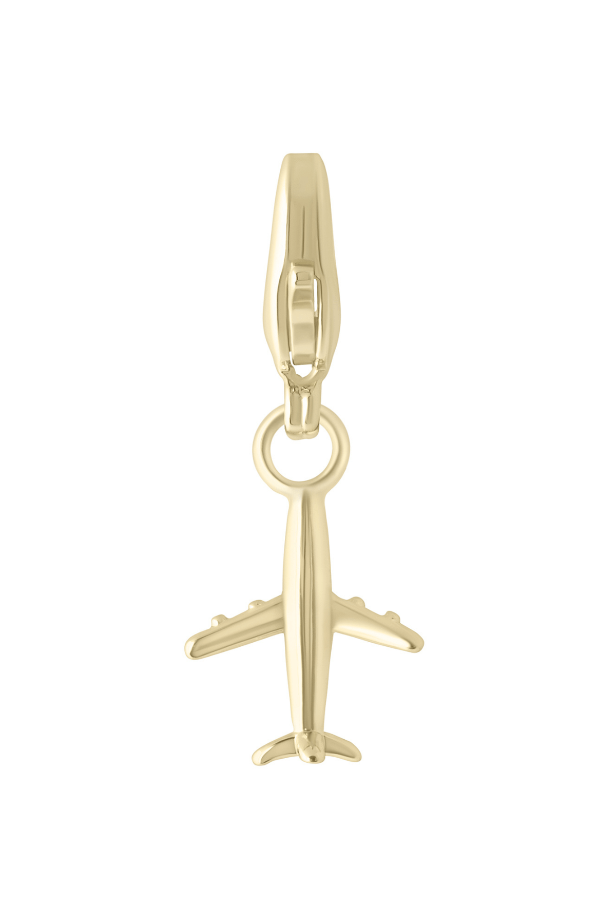 Gold-tone airplane charm with loop clasp