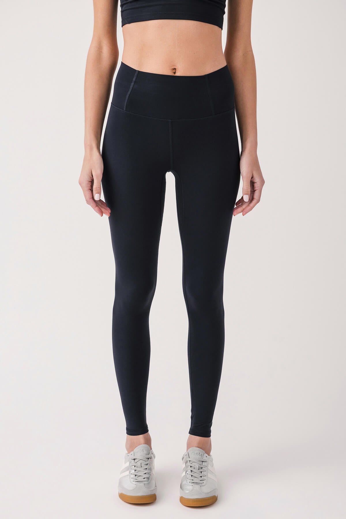 Midnight navy high-waist leggings, slim fit, ankle length