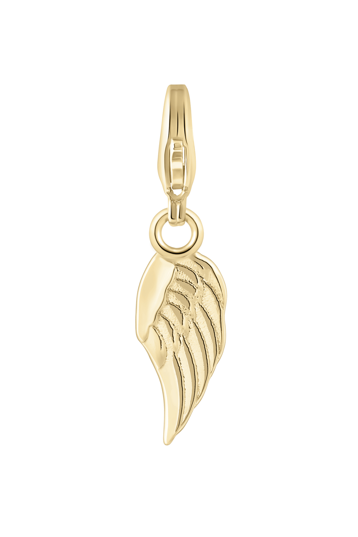 Gold-tone feather charm with loop clasp